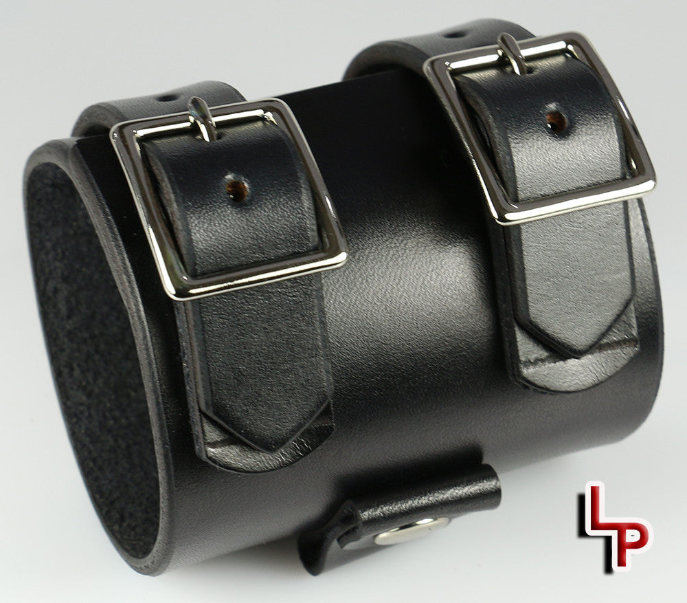 Black Leather Strap with Black Stitching and Gold-tone Buckle – Watch Off  The Cuff