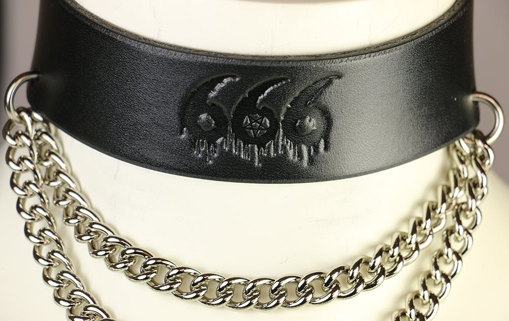 Studded Black Choker Necklace, Silver Studded Leather Choker